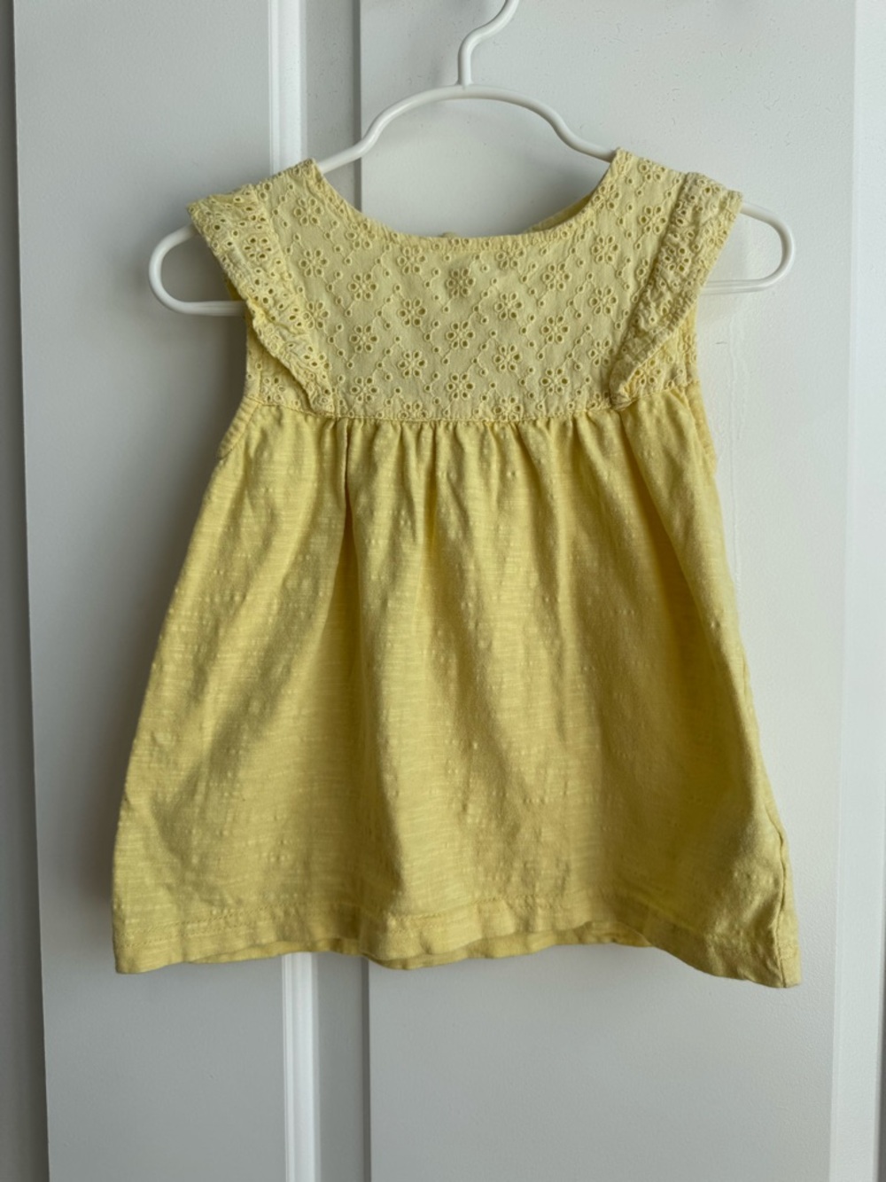 JoJo Maman Bébé Yellow Eyelet Ruffle Top 4-5Y